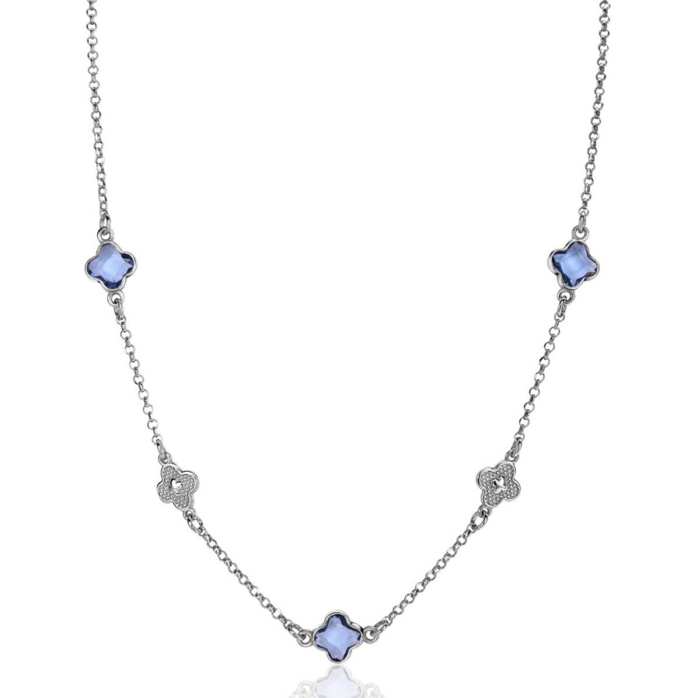 zinzi-zic2582-rond-schakelketting-met-klaver-elementen-8-mm-breedte-lengte-40-45-cm