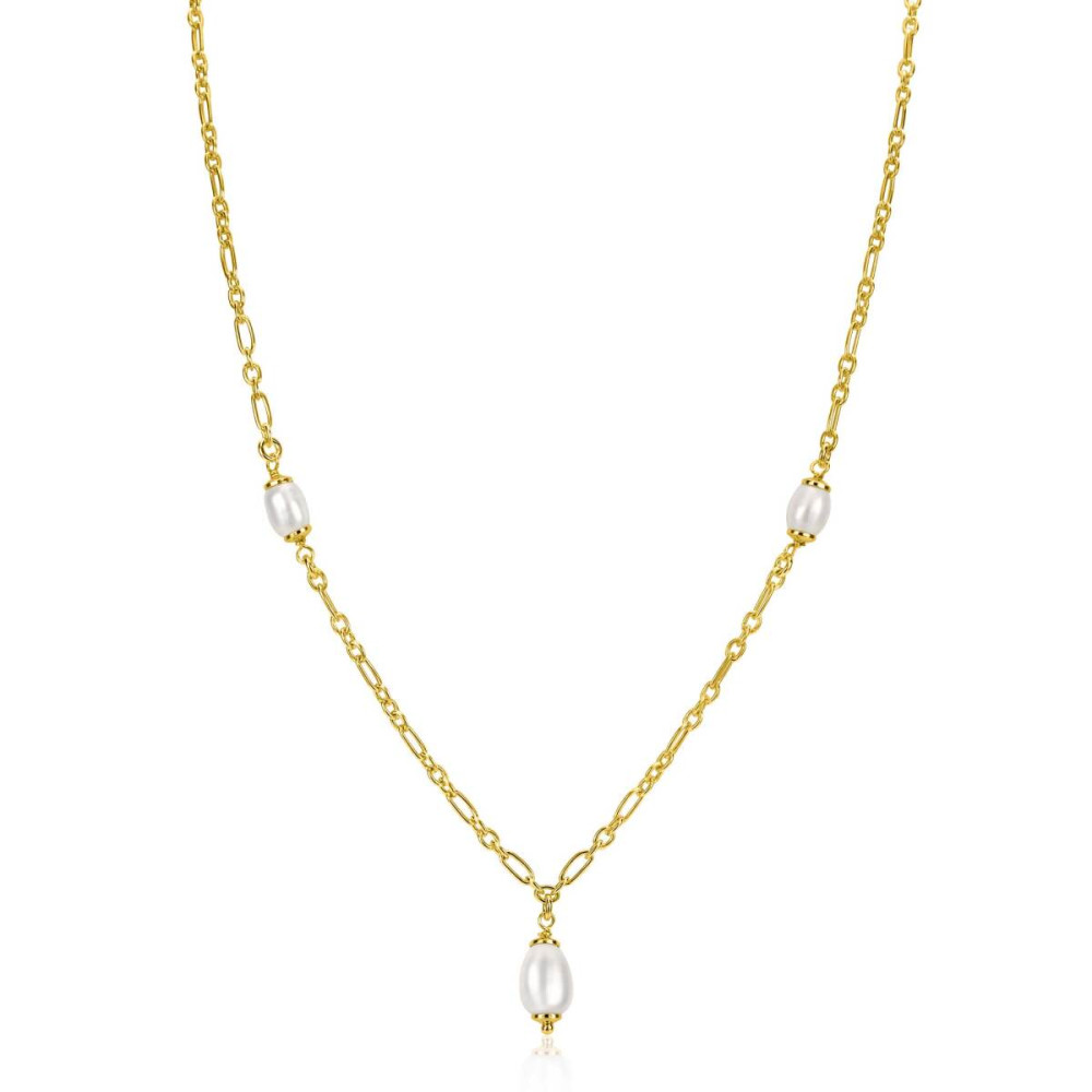 zinzi-zic2588-parelketting-goud-verguld-zoetwaterparels-ovaal-lengte-40-45-cm