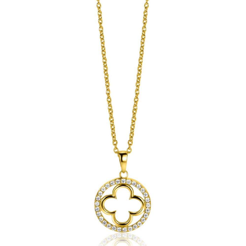 zinzi-zic2617y-ketting-klaver-vier-hanger-zirkonia-15-mm-lengte-45-48-cm
