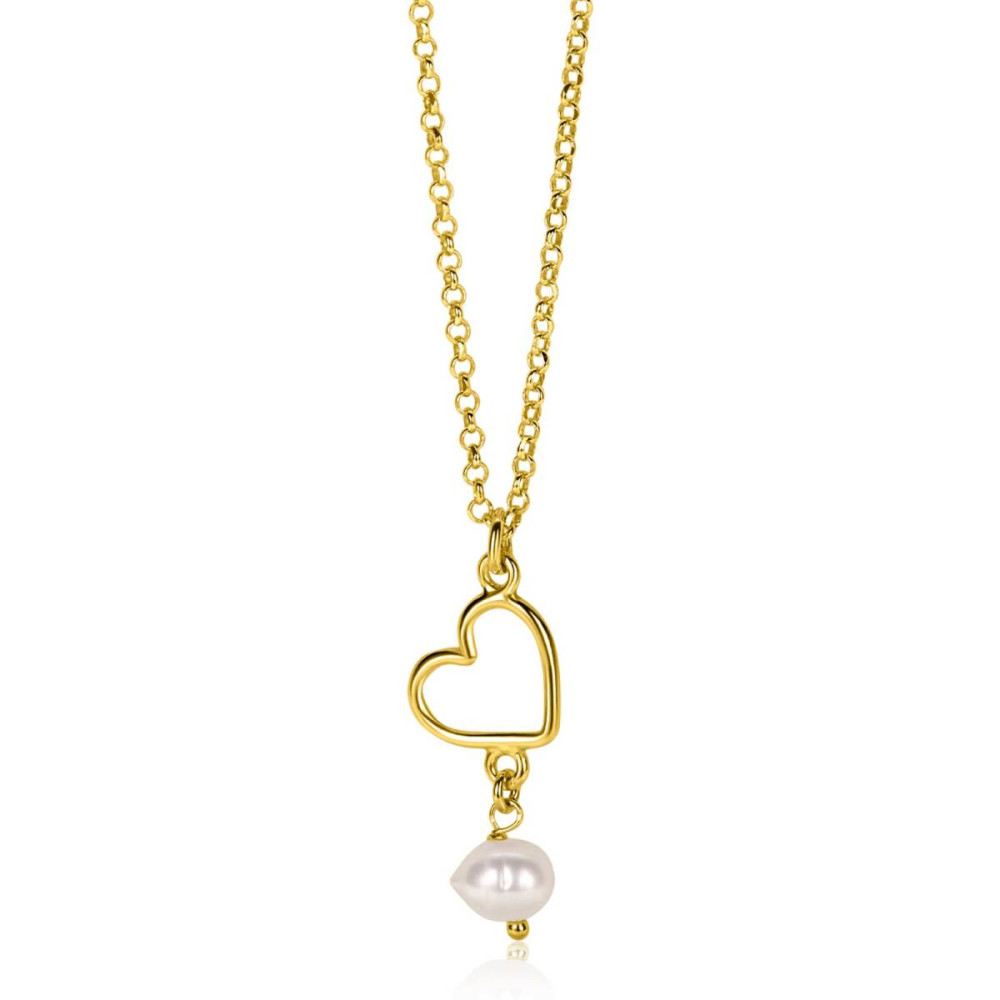 zinzi-zic2642-ketting-met-hanger-hart-parel-gold-plated-30-mm-breedte-lengte-40-45-cm