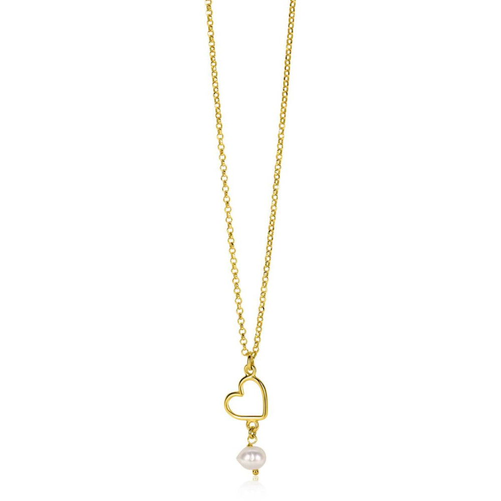 zinzi-zic2642-ketting-met-hanger-hart-parel-gold-plated-30-mm-breedte-lengte-40-45-cm