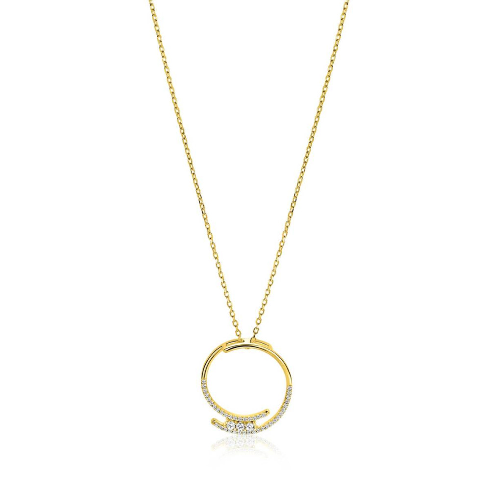 zinzi-zic2645y-ketting-met-hanger-ronde-hanger-zirkonia-25-mm-lengte-45-50-cm