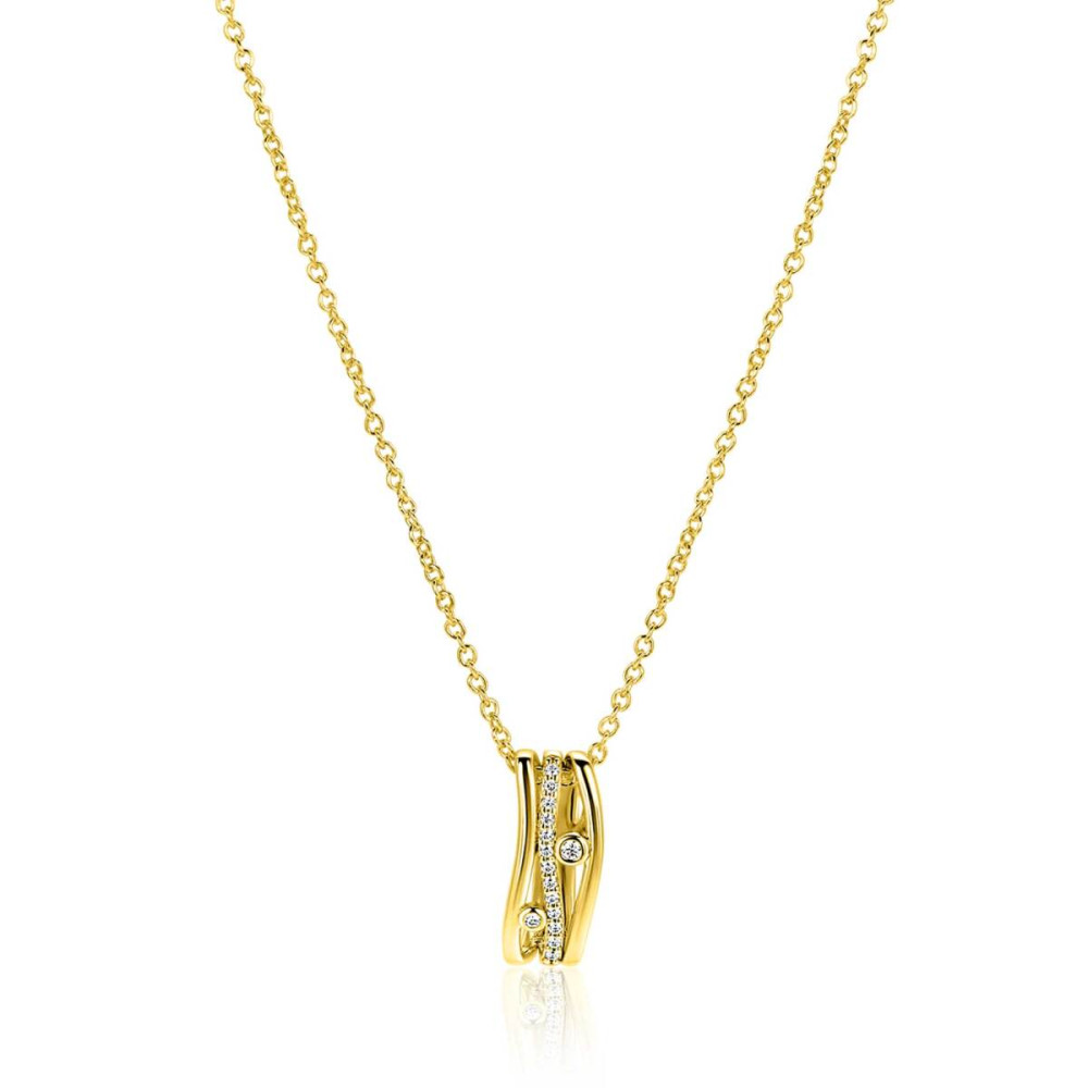 zinzi-zic2685-ketting-golvende-hanger-zirkonia-gold-plated-glanzend-lengte-45-48-cm