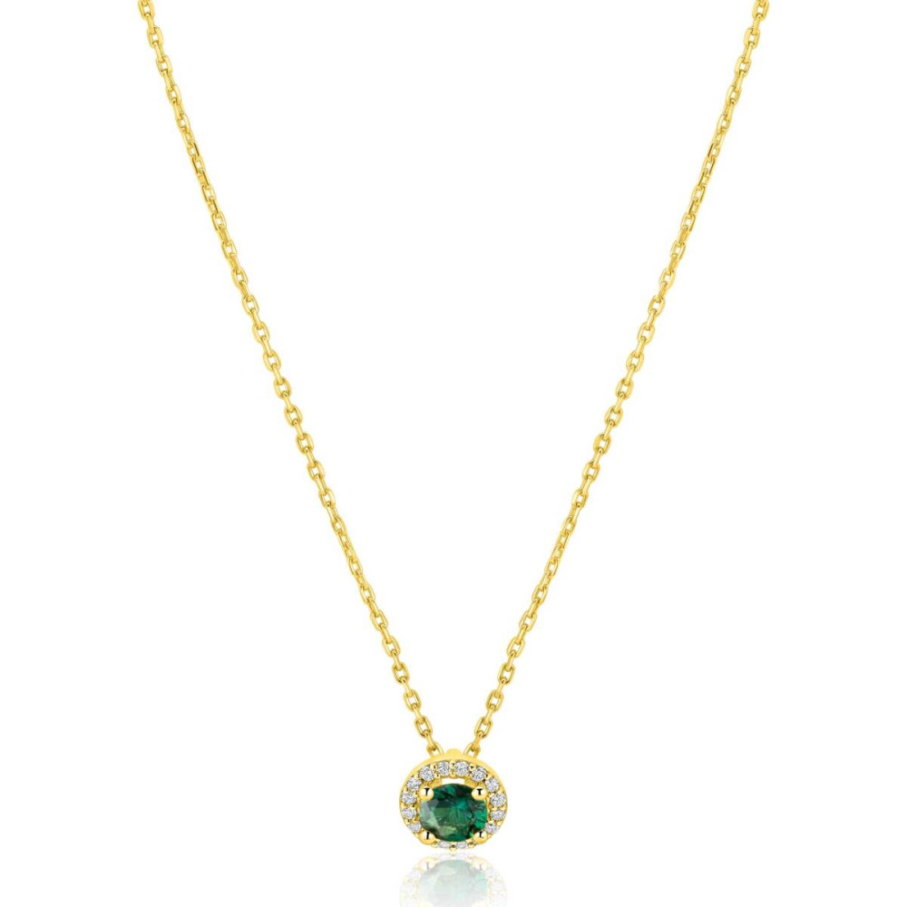 zinzi-zic2697g-ketting-met-hanger-groen-briljant-goudkleurig-8-mm-lengte-45-cm
