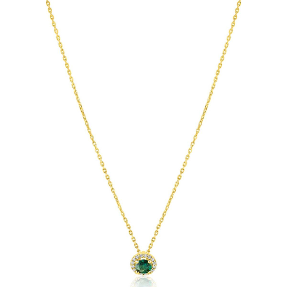 zinzi-zic2697g-ketting-met-hanger-groen-briljant-goudkleurig-8-mm-lengte-45-cm