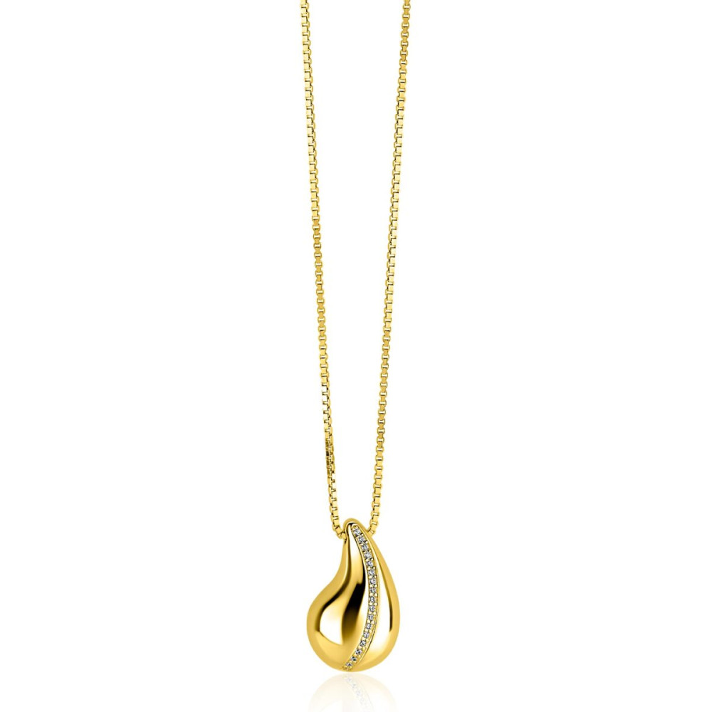 zinzi-zic2707y-ketting-druppel-goudkleurig-zirkonia-12-mm-lengte-45-48-cm