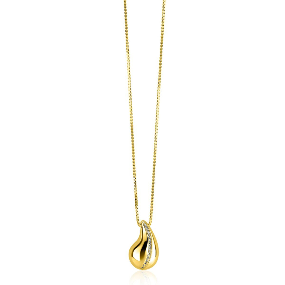 zinzi-zic2707y-ketting-druppel-goudkleurig-zirkonia-12-mm-lengte-45-48-cm