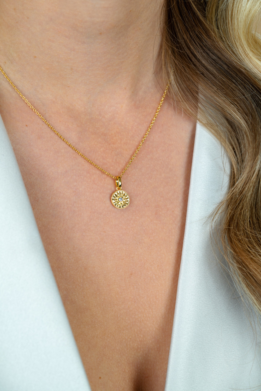 zinzi-zic2741-ketting-zon-hanger-gold-plated-glanzend-zirkonia-lengte-42-45-cm