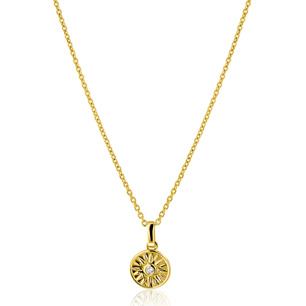 zinzi-zic2741-ketting-zon-hanger-gold-plated-glanzend-zirkonia-lengte-42-45-cm