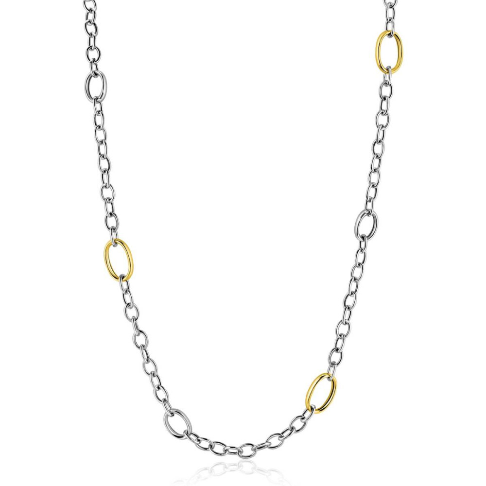 zinzi-zic2785-ketting-glanzend-bicolor-zilver-gold-plated-11-mm-breedte-lengte-70-cm