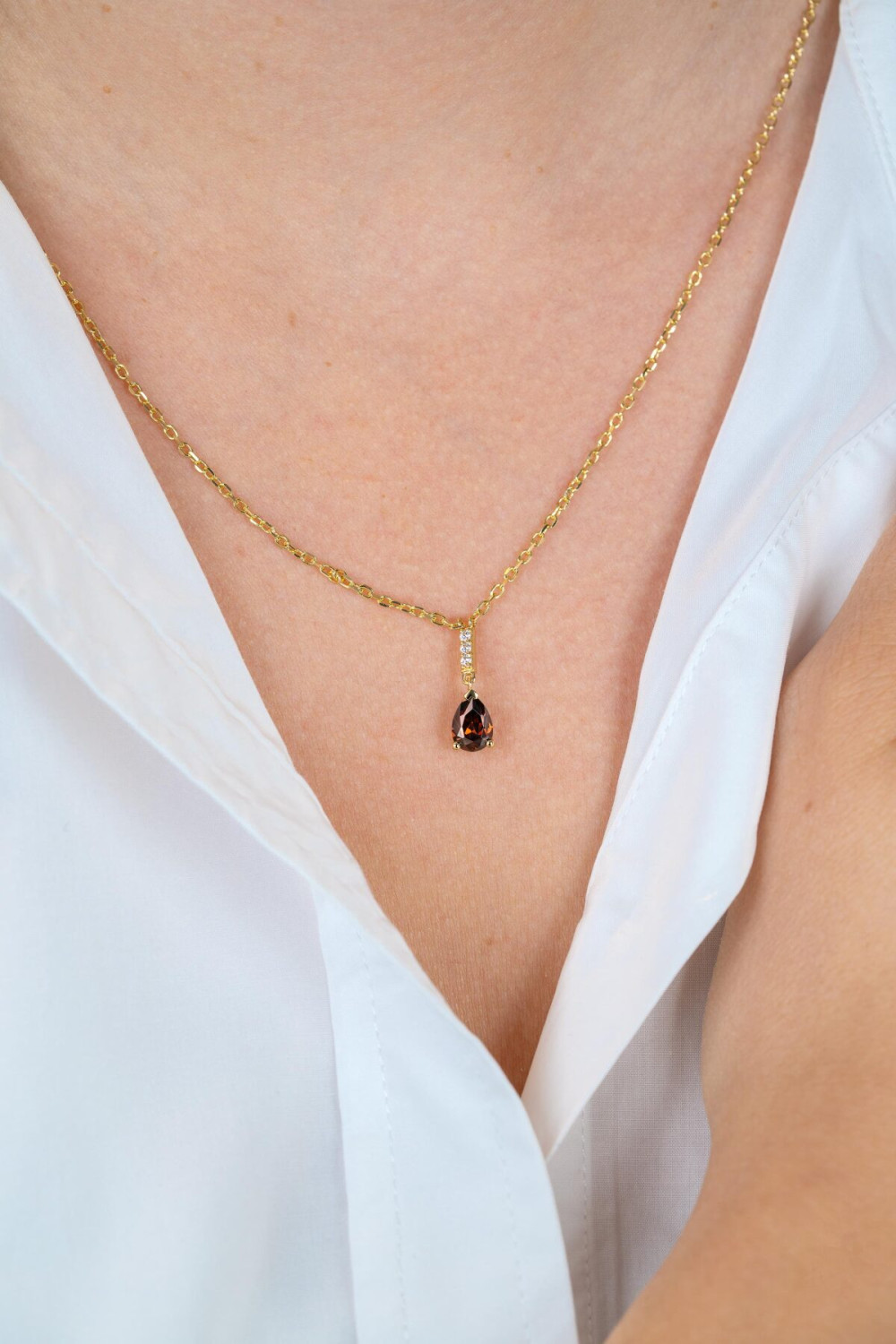 zinzi-zic2804-ketting-met-hanger-goudkleurig-zirkonia-druppel-5-3-mm-lengte-42-cm