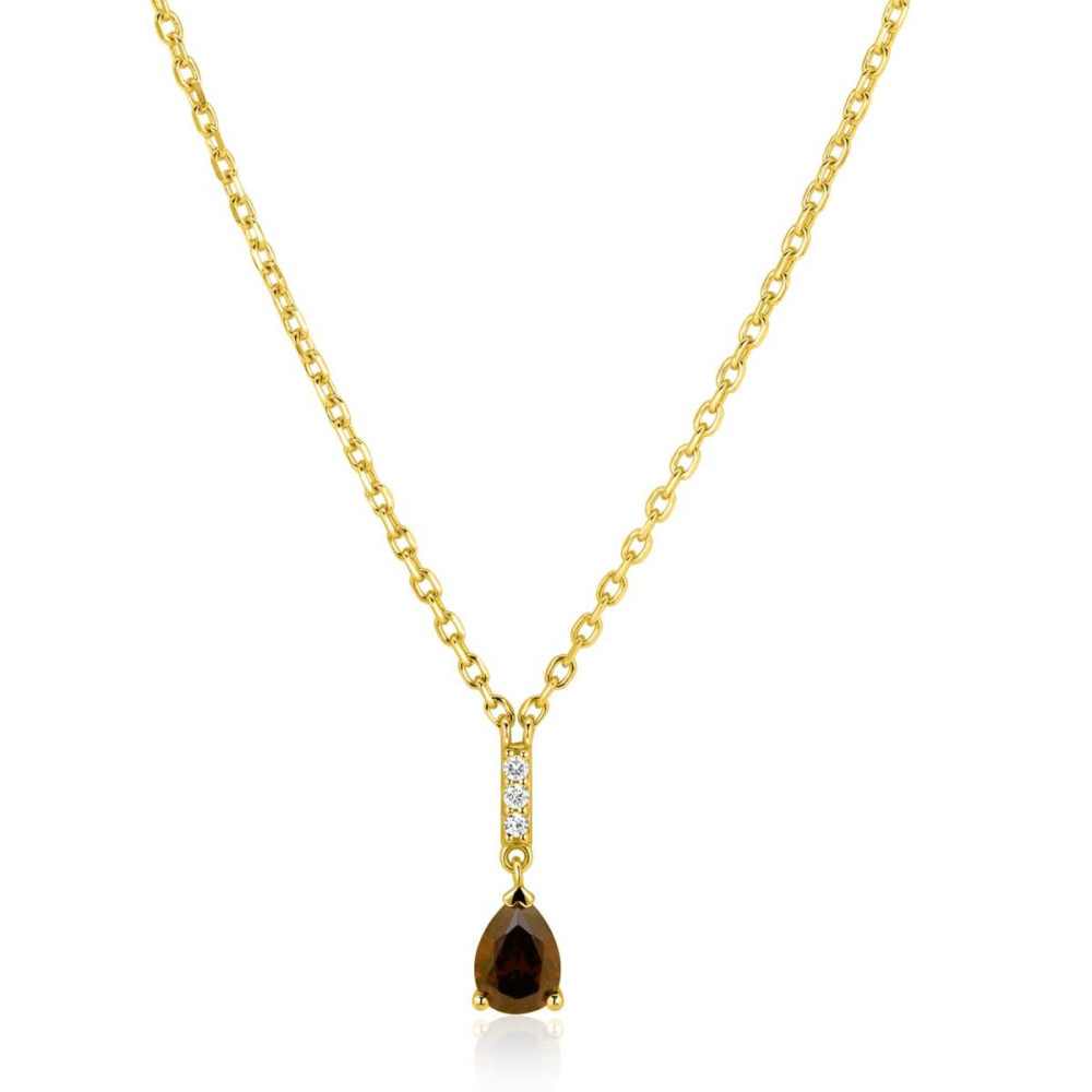 zinzi-zic2804-ketting-met-hanger-goudkleurig-zirkonia-druppel-5-3-mm-lengte-42-cm