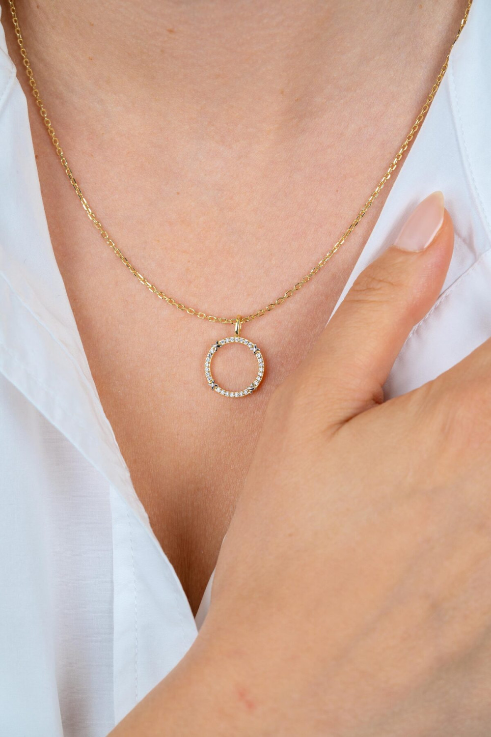 zinzi-zic2814-ketting-met-hanger-goudkleurig-zirkonia-rond-15-mm-breedte-lengte-40-45-cm