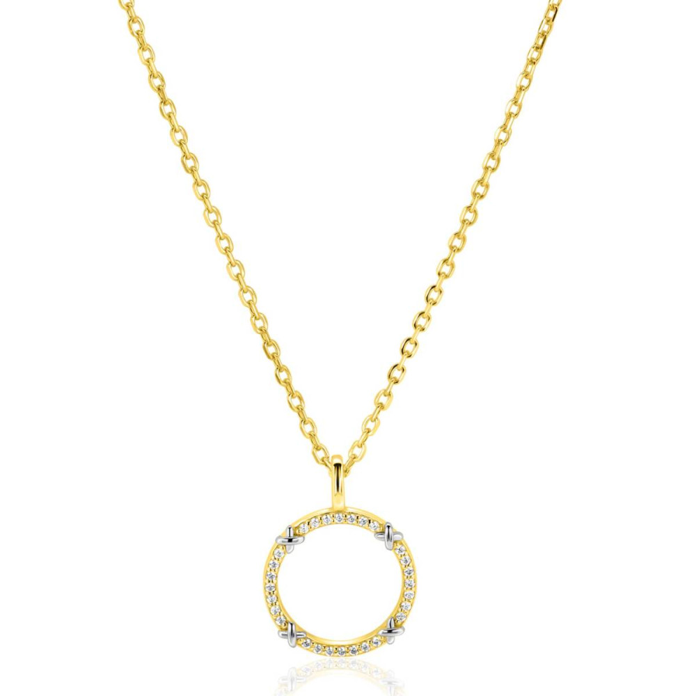 zinzi-zic2814-ketting-met-hanger-goudkleurig-zirkonia-rond-15-mm-breedte-lengte-40-45-cm
