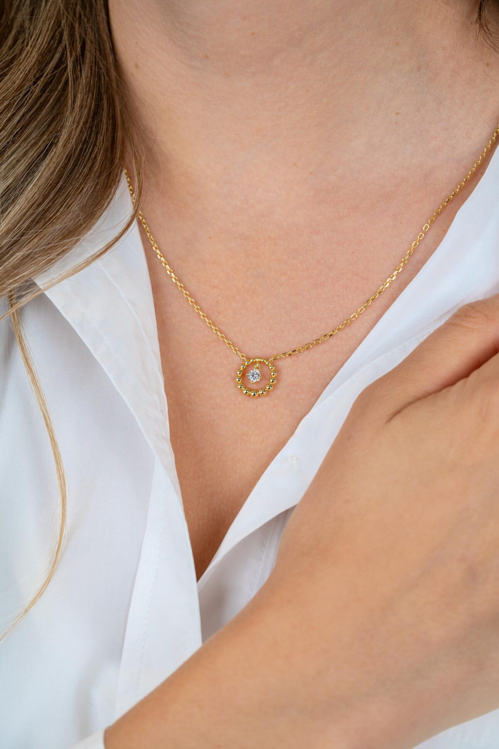 zinzi-zic2816-goudkleurige-ketting-met-transparante-zirkonia-12-mm-lengte-42-45-cm