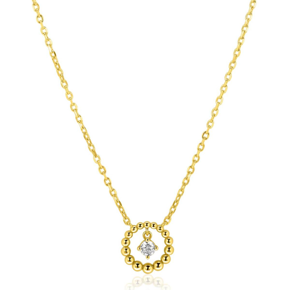 zinzi-zic2816-goudkleurige-ketting-met-transparante-zirkonia-12-mm-lengte-42-45-cm