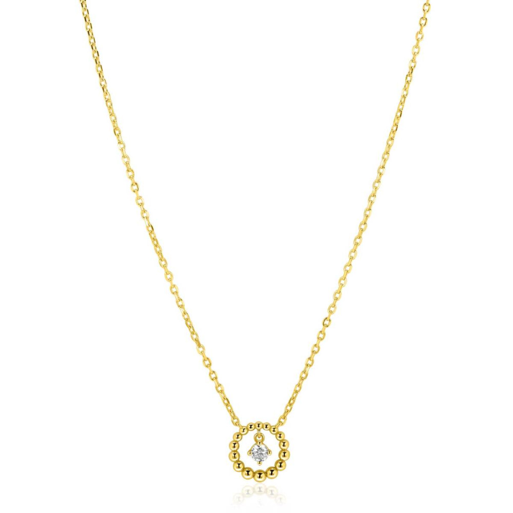 zinzi-zic2816-goudkleurige-ketting-met-transparante-zirkonia-12-mm-lengte-42-45-cm