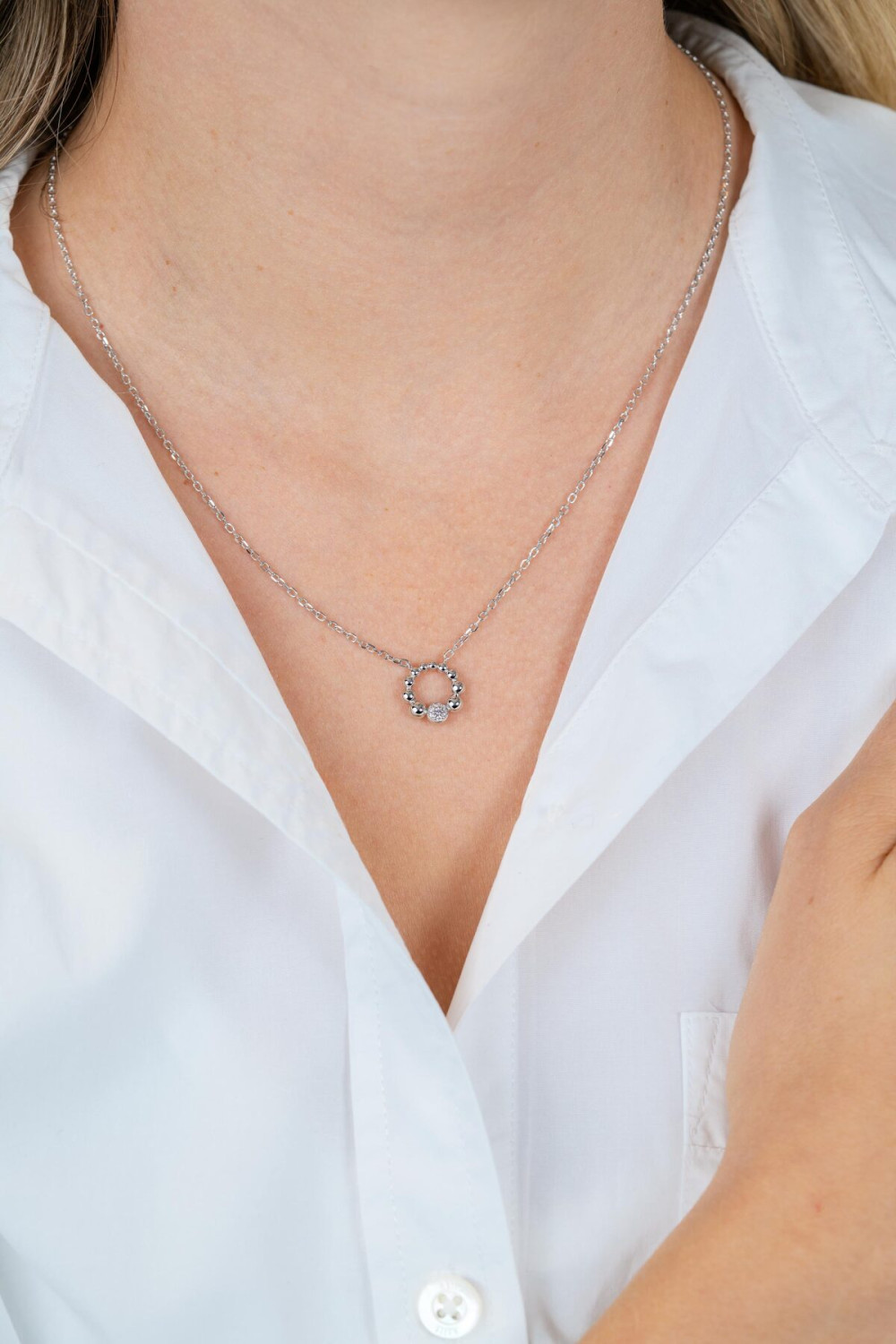 zinzi-zic2817-ketting-met-hanger-zilver-zirkonia-cirkel-12-mm-breedte-lengte-42-45-cm