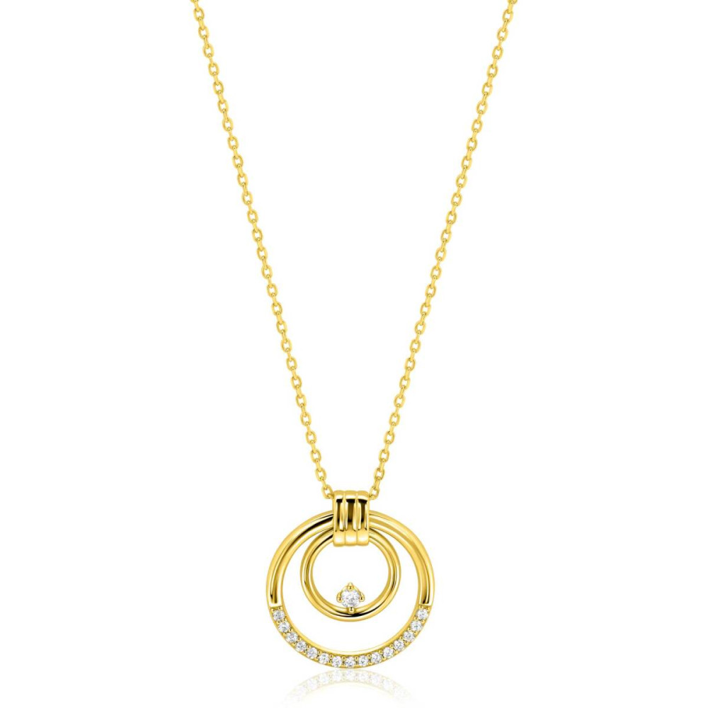 zinzi-zic2819-ketting-met-hanger-goudkleurig-zirkonia-rond-24-mm-lengte-42-45-cm