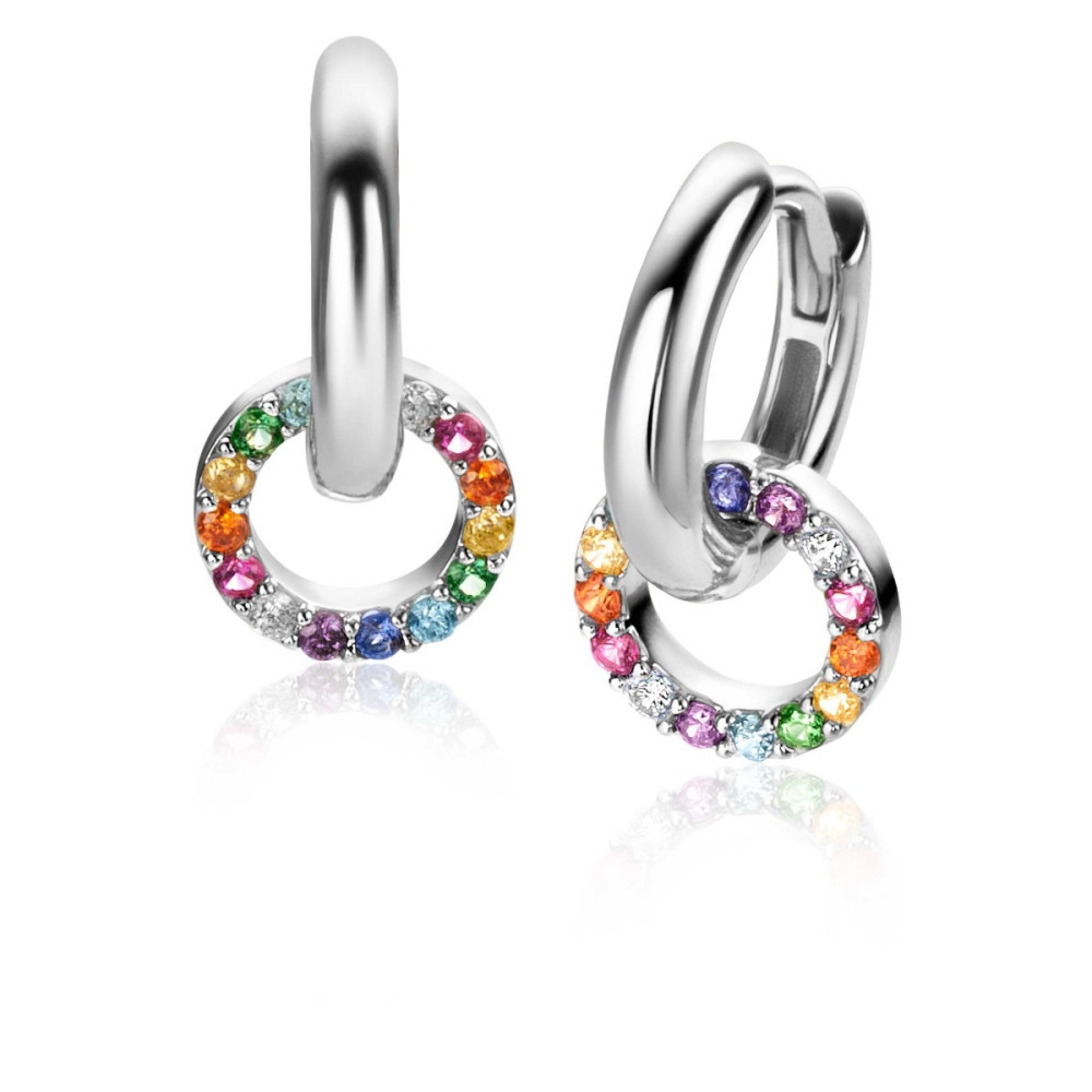 zinzi-zich2170z-oorbedels-zilver-multicolor-stenen-glanzend-8-mm-diameter-geen-oorringen