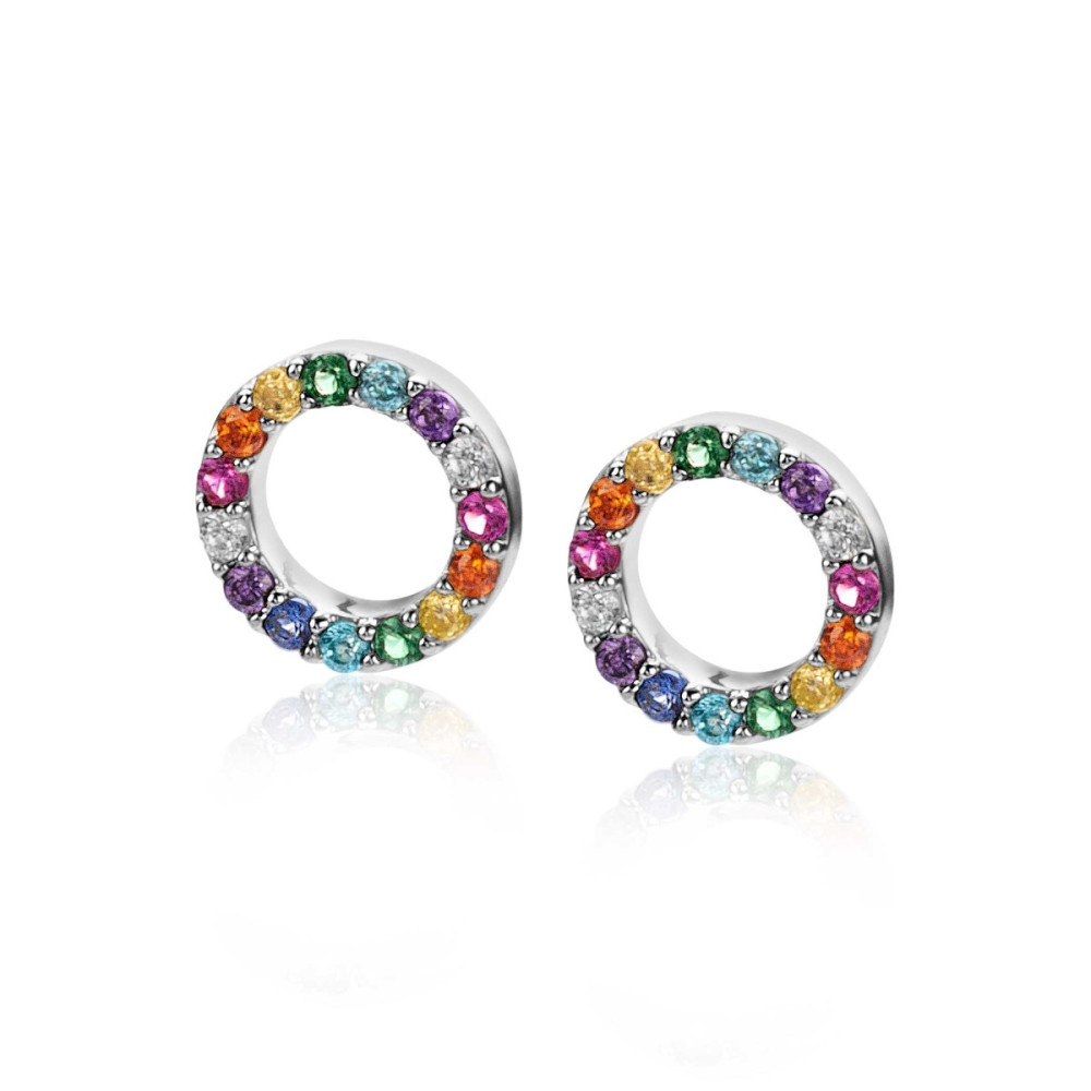 zinzi-zich2170z-oorbedels-zilver-multicolor-stenen-glanzend-8-mm-diameter-geen-oorringen