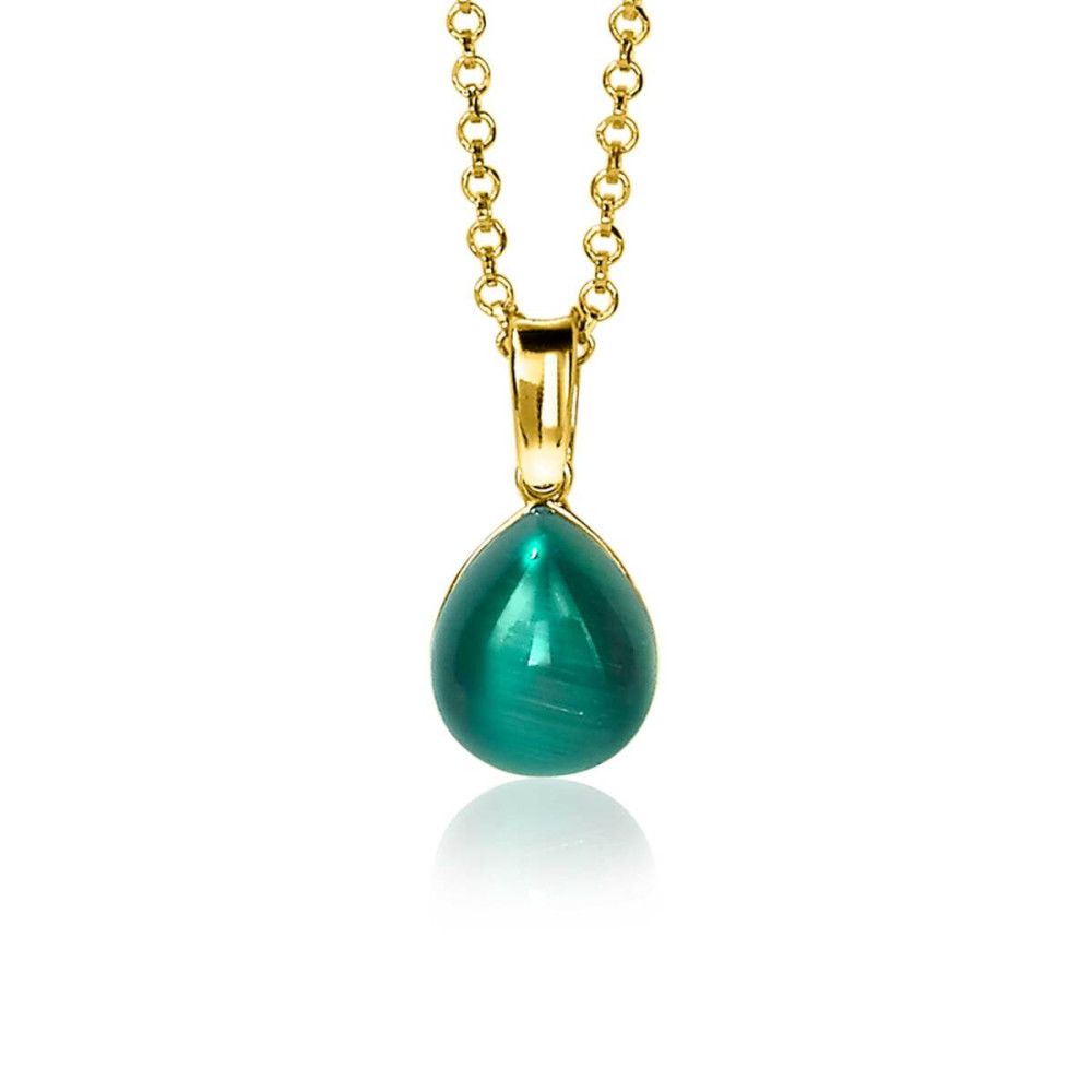 zinzi-zih1934gg-groene-druppel-hanger-gold-plated-9-mm-breed-x-19-mm-hoog