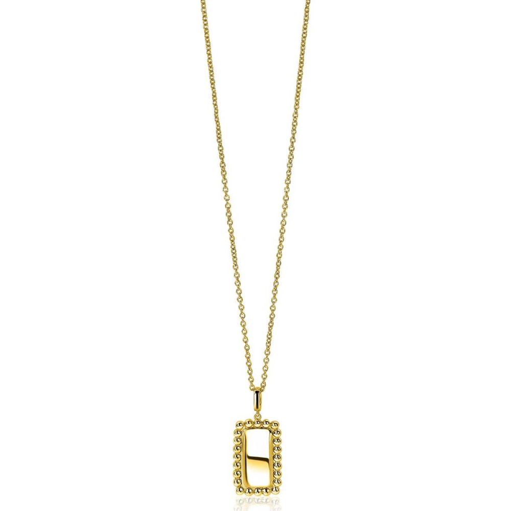 zinzi-zih1976g-rechthoekige-hanger-gold-plated-en-bolletjesrand-7-mm-breed-x-12-mm-hoog