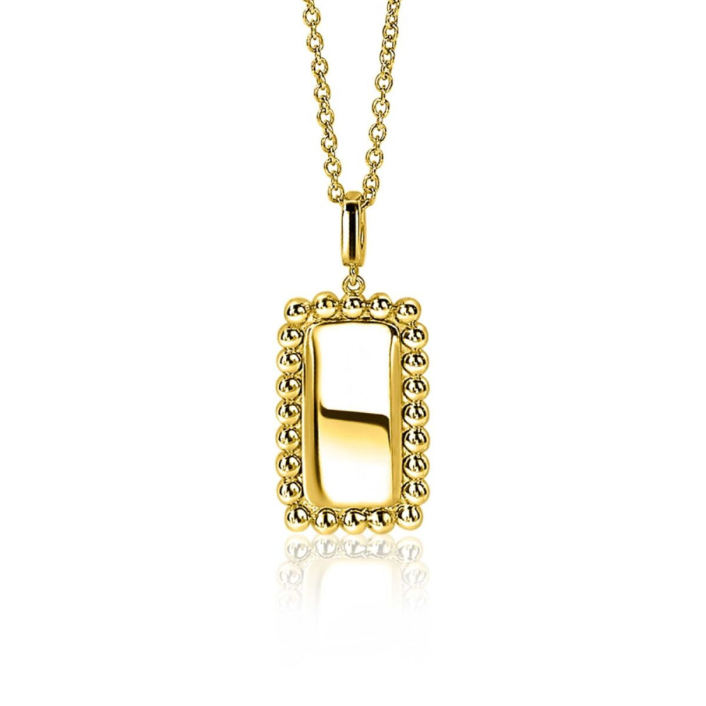 zinzi-zih1976g-rechthoekige-hanger-gold-plated-en-bolletjesrand-7-mm-breed-x-12-mm-hoog
