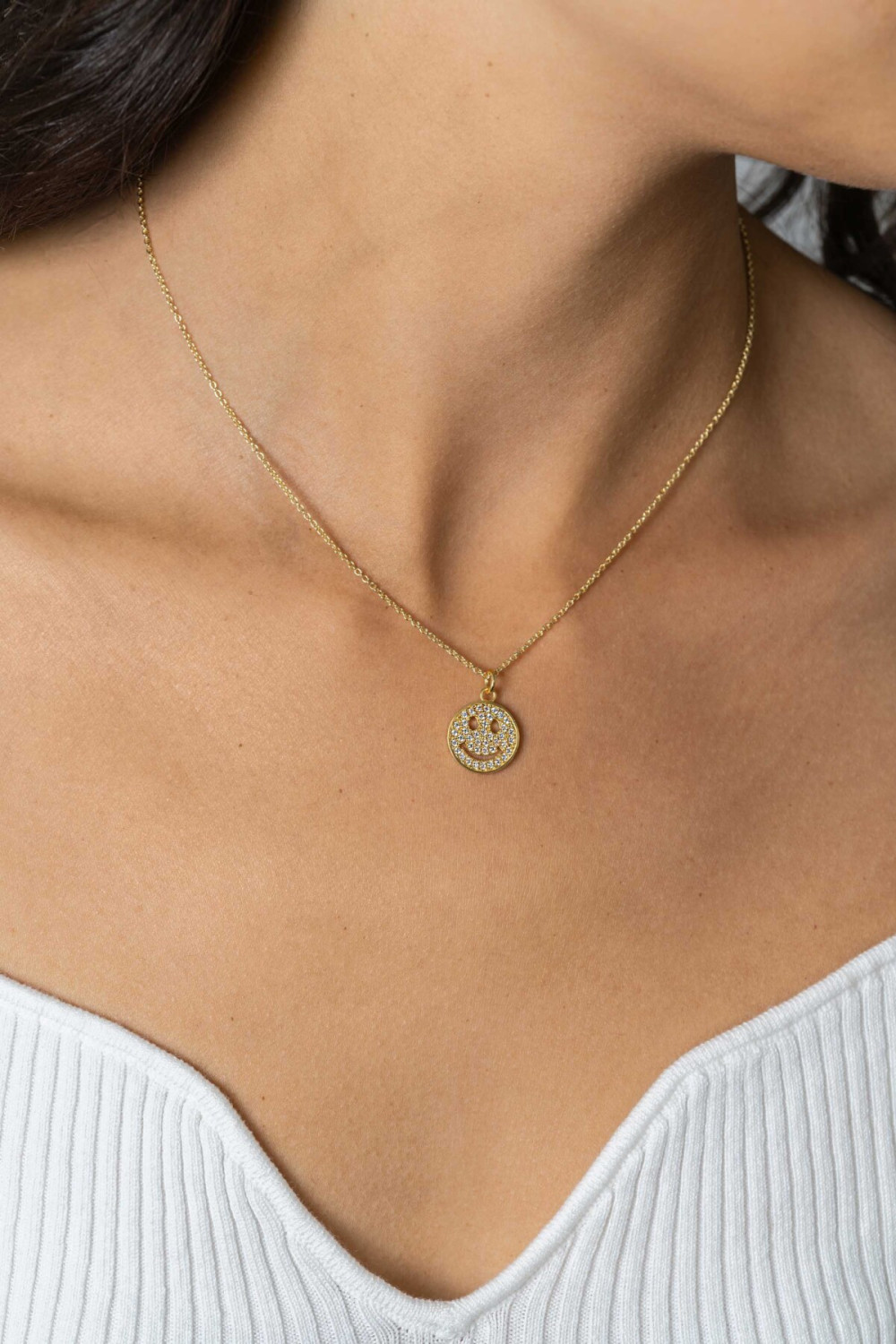 zinzi-zih2313y-smiley-hanger-gold-plated-zirkonia-glanzend-14-5-mm-breed-x-22-mm-hoog