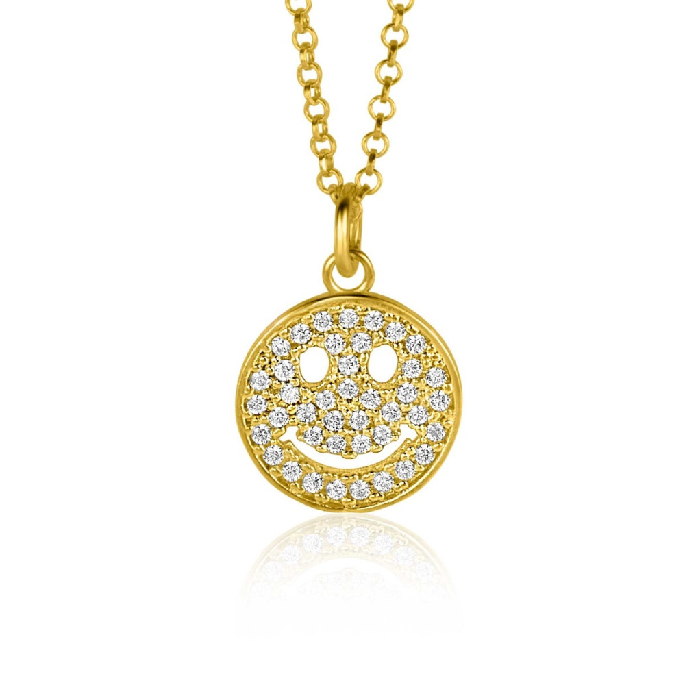 zinzi-zih2313y-smiley-hanger-gold-plated-zirkonia-glanzend-14-5-mm-breed-x-22-mm-hoog