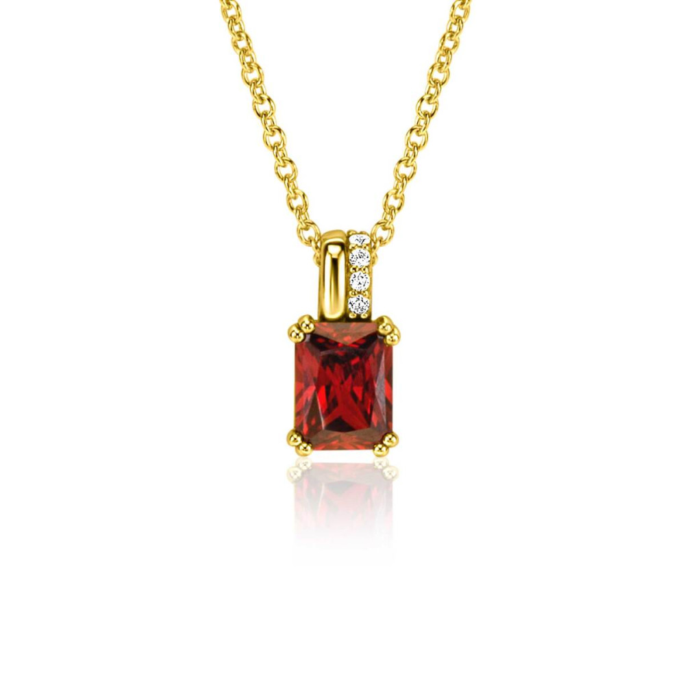 zinzi-zih2392r-hanger-gold-plated-rechthoek-granaat-zirkonia-dames-6-mm-breed-x-14-mm-hoog
