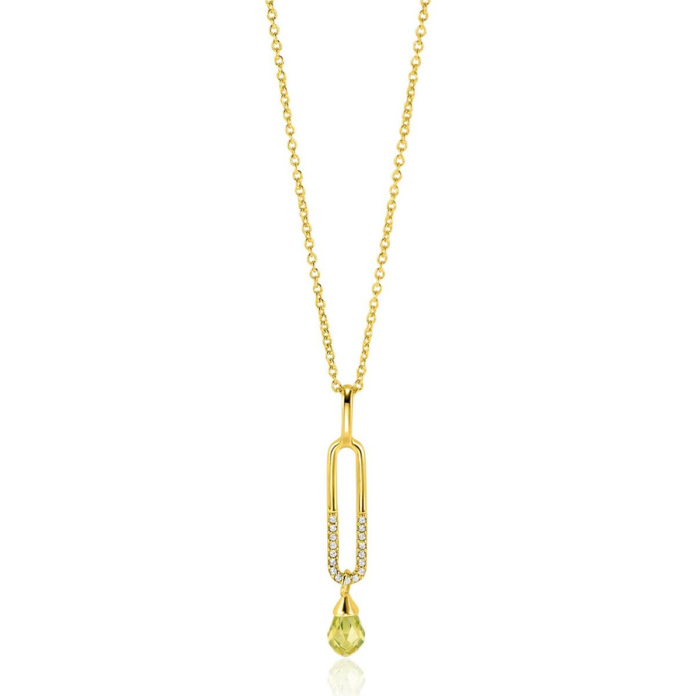 zinzi-zih2430-hanger-met-steen-gold-plated-peridoot-zirkonia-5-4-mm-breed-x-37-mm-hoog