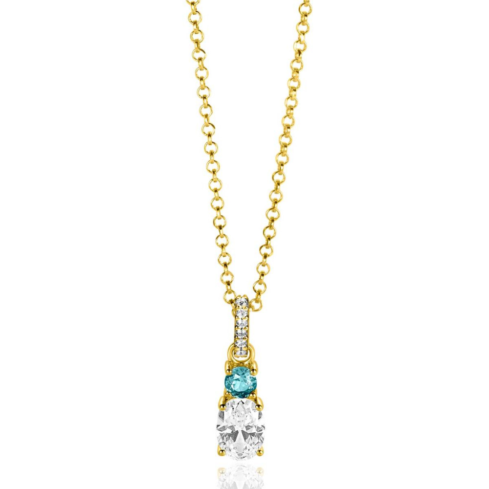 zinzi-zih2438-hanger-gold-plated-ovaal-blauw-zirkonia-glanzend-6-mm-breed-x-19-mm-hoog