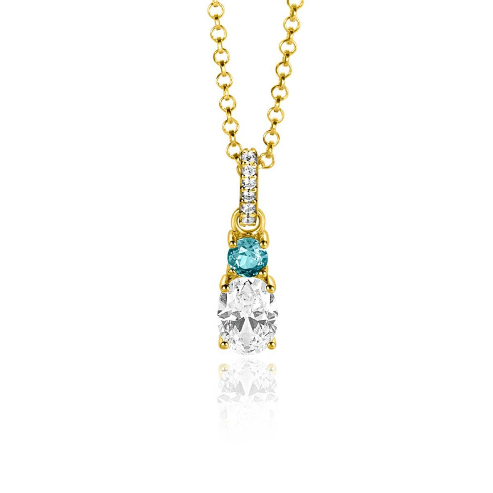 zinzi-zih2438-hanger-gold-plated-ovaal-blauw-zirkonia-glanzend-6-mm-breed-x-19-mm-hoog