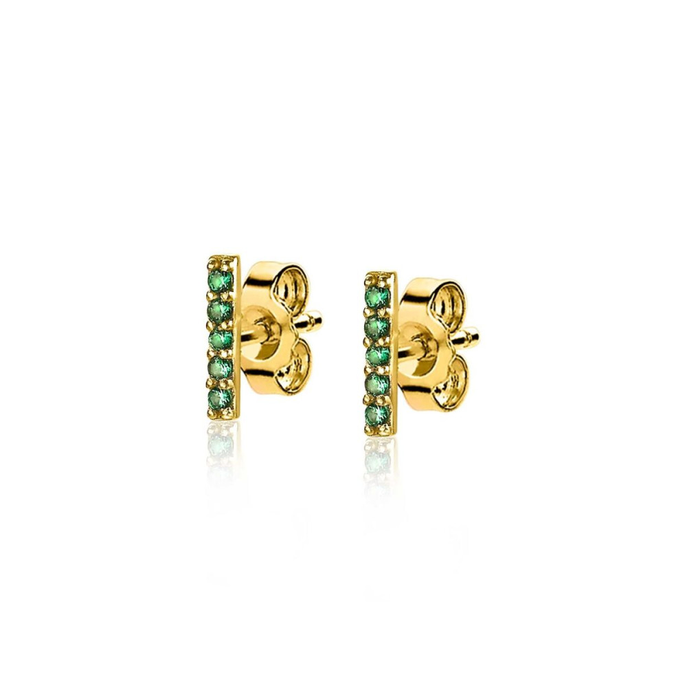 zinzi-zio1689gg-oorbellen-gold-plated-groene-stenen-1-5-mm-breed-x-8-mm-hoogte