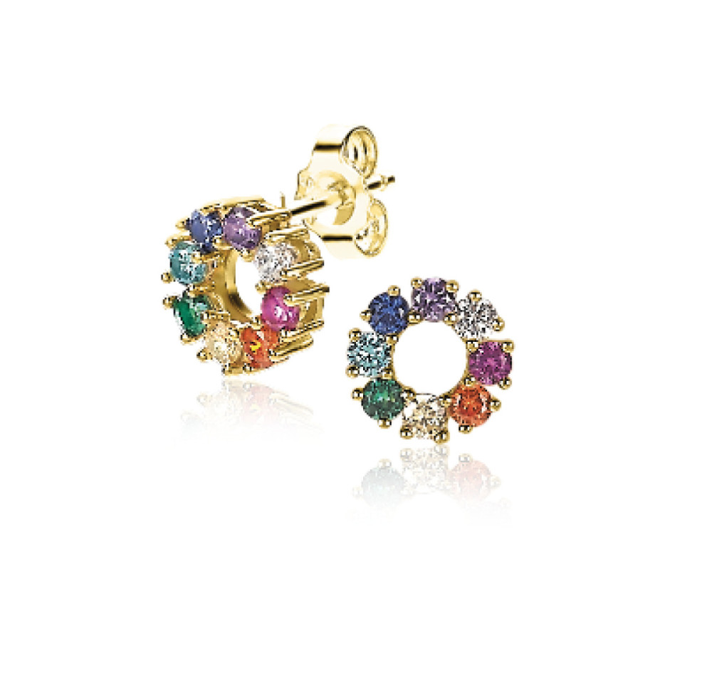 zinzi-zio2172-oorbellen-gold-plated-zirkonia-multicolor-10-mm-diameter