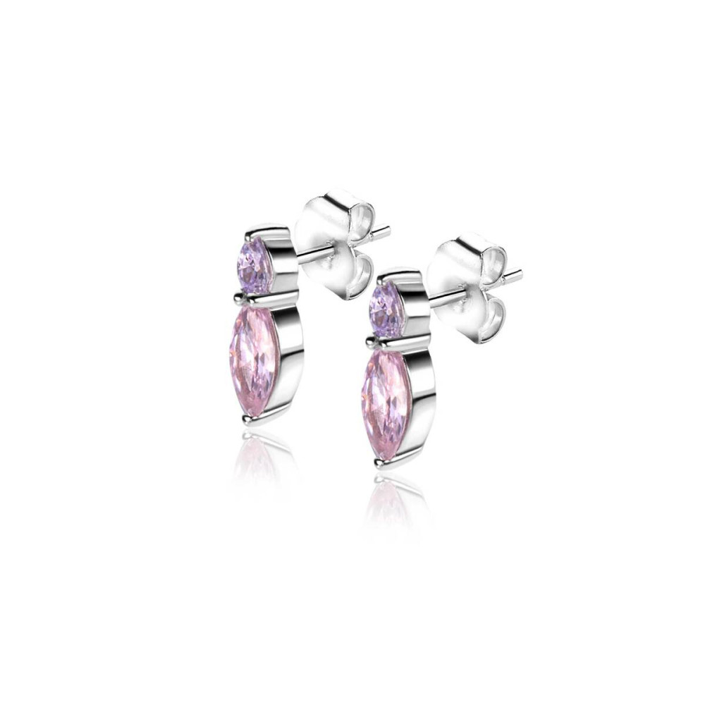 zinzi-zio2498-oorstekers-zilver-zirkonia-paars-roze-glanzend-3-mm-breed-x-10-mm-diameter
