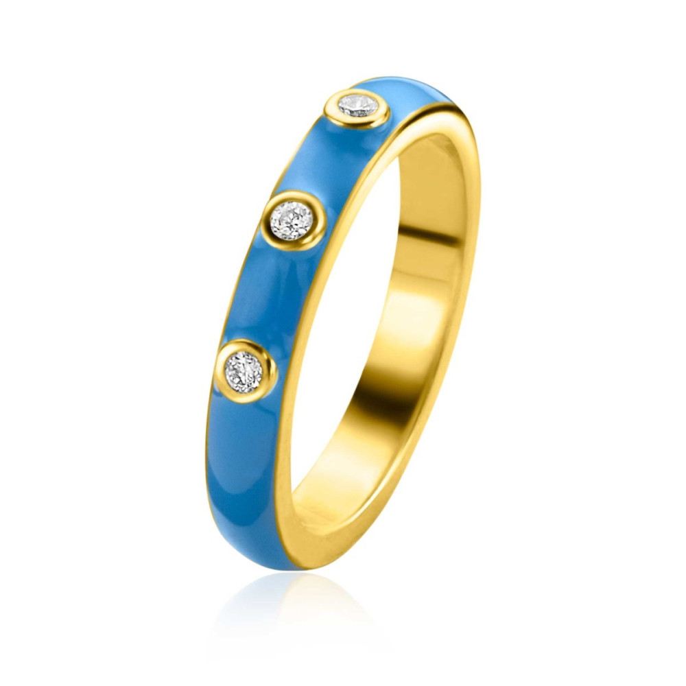 zinzi-zir2315b-aanschuifring-gold-plated-zilver-blauw-emaille-drie-zirkonia-briljant-transparant-3-mm-breedte