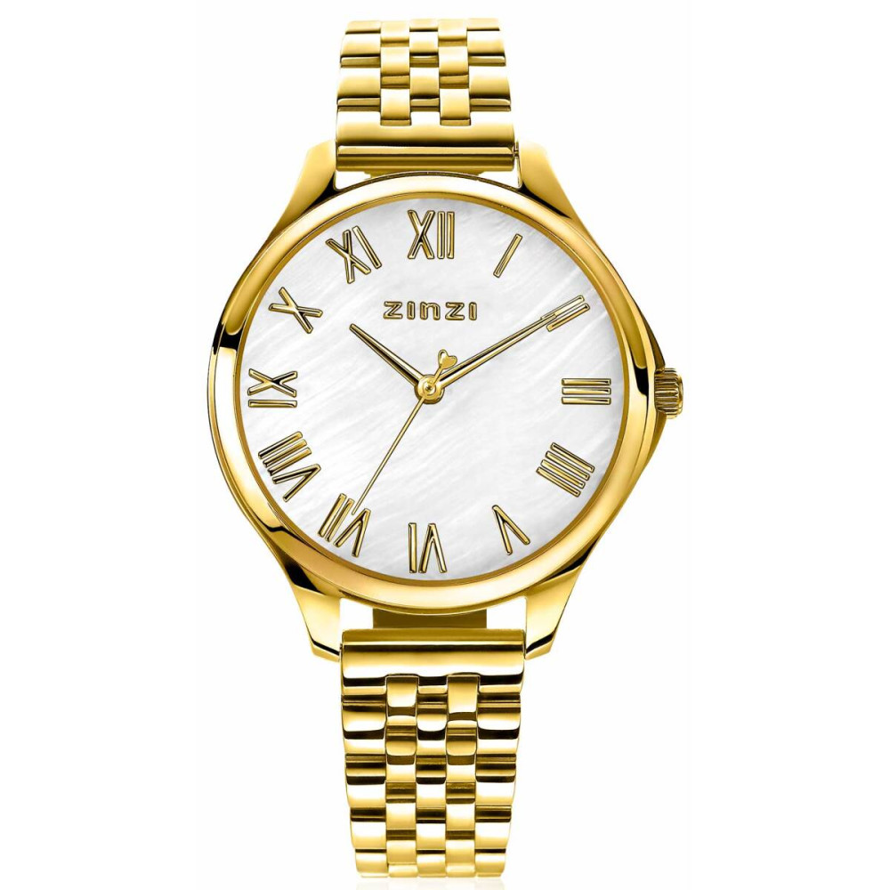 zinzi-ziw1134-horloge-verguld-staal-ronde-wijzerplaat-romeinse-cijfers-o-34-mm