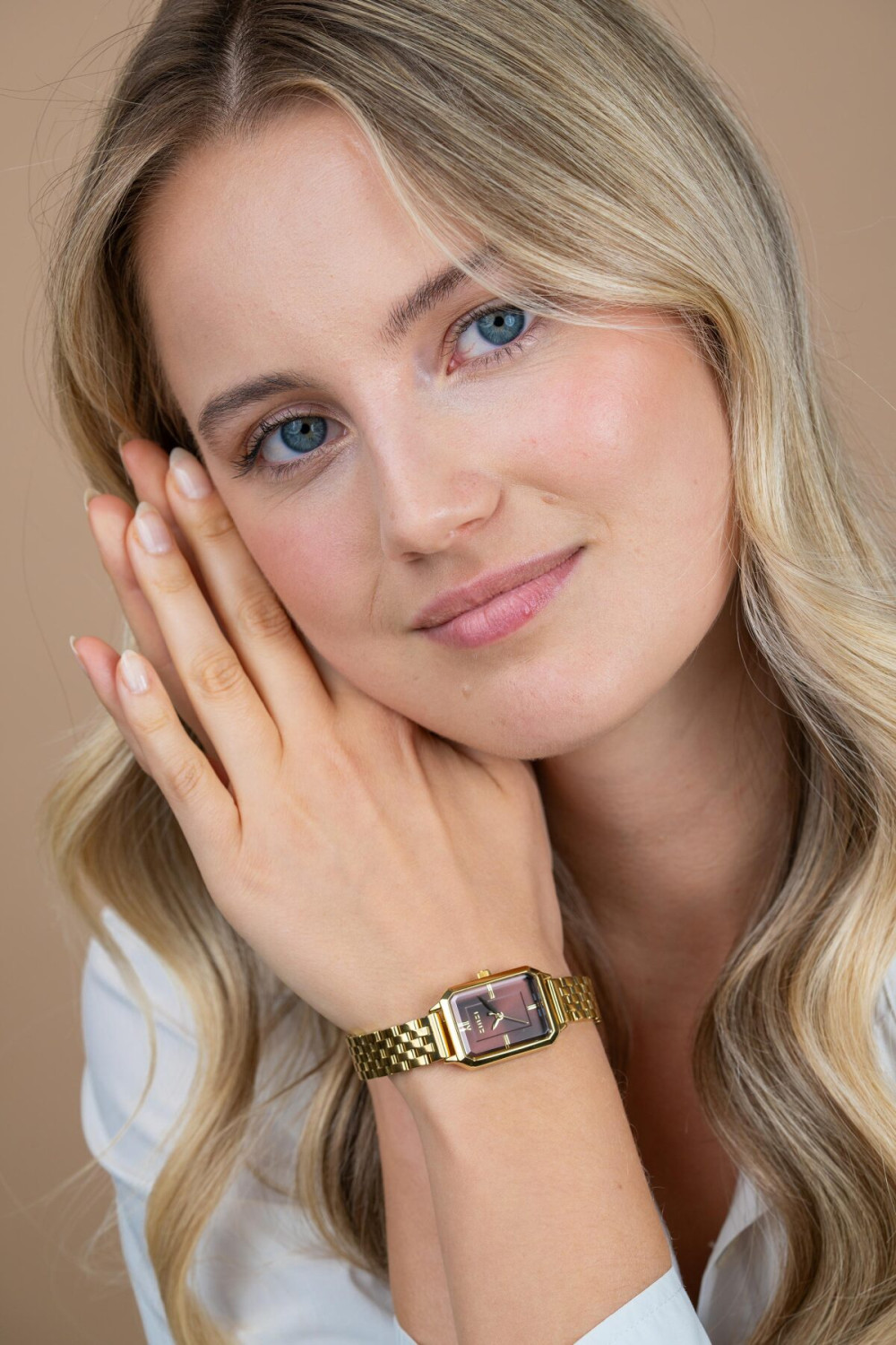 zinzi-ziw2536-horloge-verguld-staal-schakelband-bruine-wijzerplaat-rechthoekige-kast