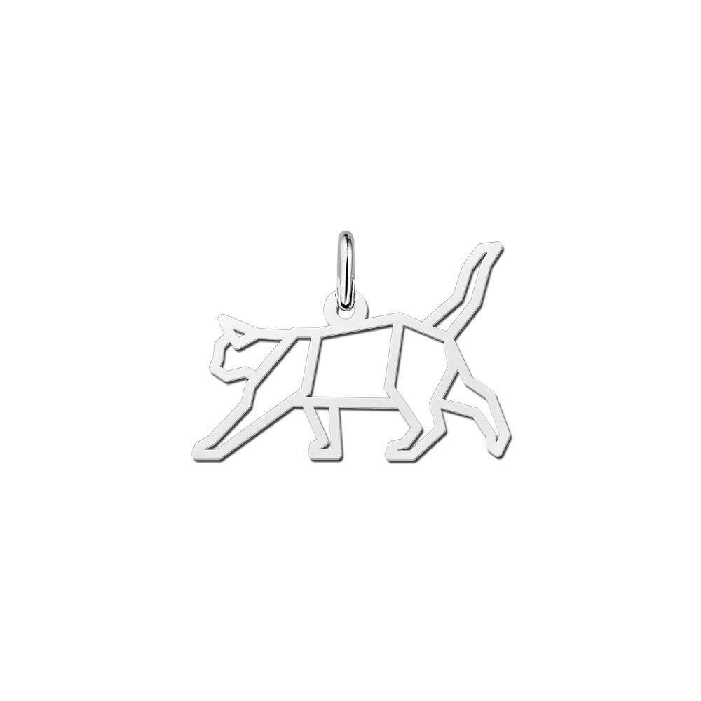 zilveren-geometrische-lopende-kat-26-mm-breed-hoogte-17-5-mm