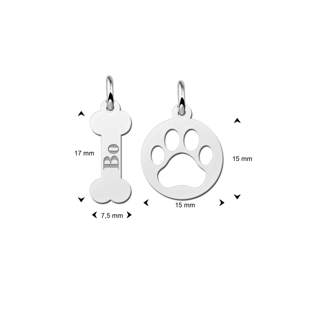zilveren-hanger-met-bot-en-pootafdruk-hoogte-17-mm-graveerbaar