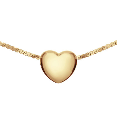 GLOW 102.8753.45 ketting met hanger goudkleurig hart 11 mm hoog - Lengte 45 cm