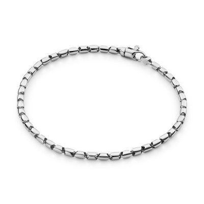 GLOW 104.0280.19 schakelarmband zilver glanzend gerhodineerd cilindrisch 2.5 mm breedte - Lengte 19 cm