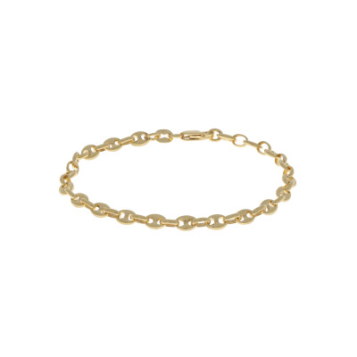 GLOW 104.8111.18 schakelarmband gold plated ovale en ronde schakels 5 mm breedte - Lengte 18 cm