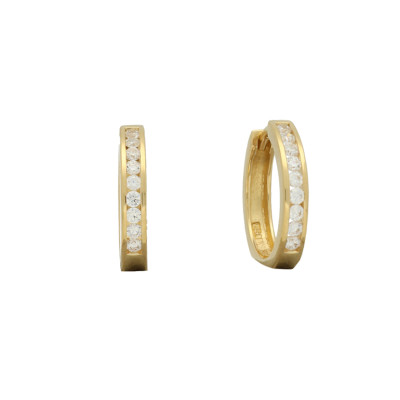 GLOW 107.8013.00 oorringen gold plated zirkonia klassiek goudkleurig - 3 mm breed x 16.5 mm diameter