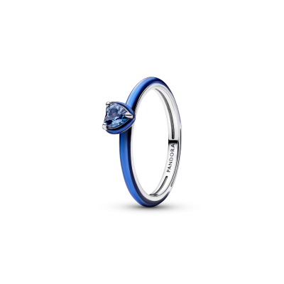Pandora ME 193088C03 - Hart ring blauwe emaille en zilver