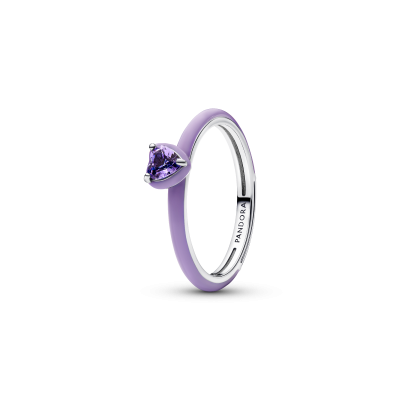 Pandora ME 193088C04 - Hart ring paarse emaille en zilver