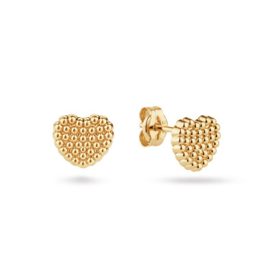 GLOW 206.0218.00 oorknopjes 14-karaat goud hartvorm glanzend afgewerkt - 7 mm