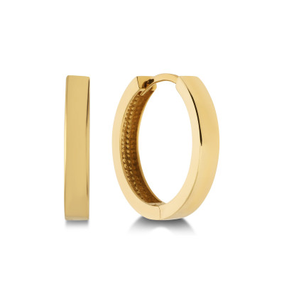 GLOW 207.0173.12 klapoorringen dames goud glanzend afgewerkt - 4 mm breed x 12 mm diameter